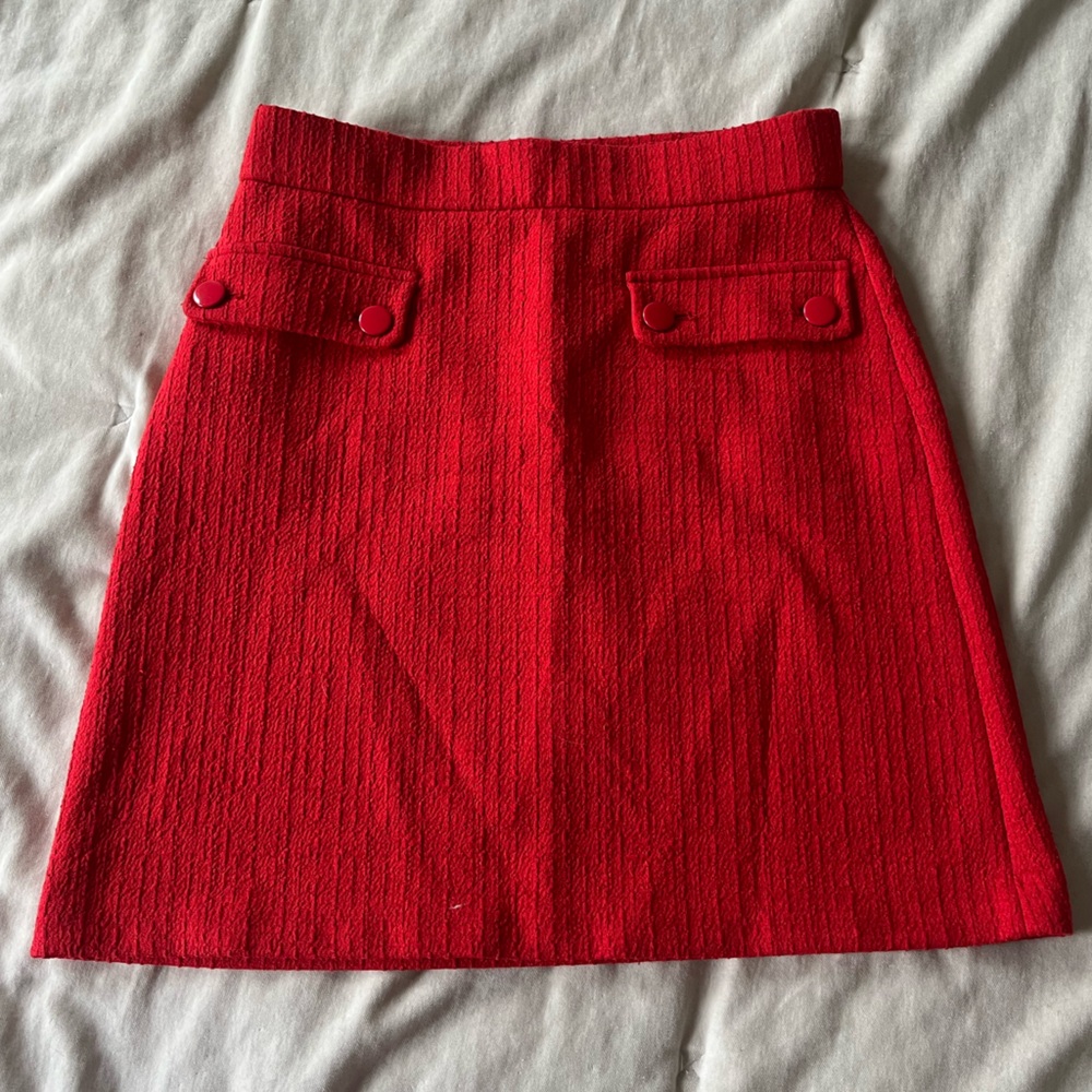 Loft red mini skirt